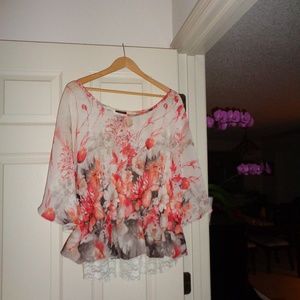 Flowery, sheer blouse